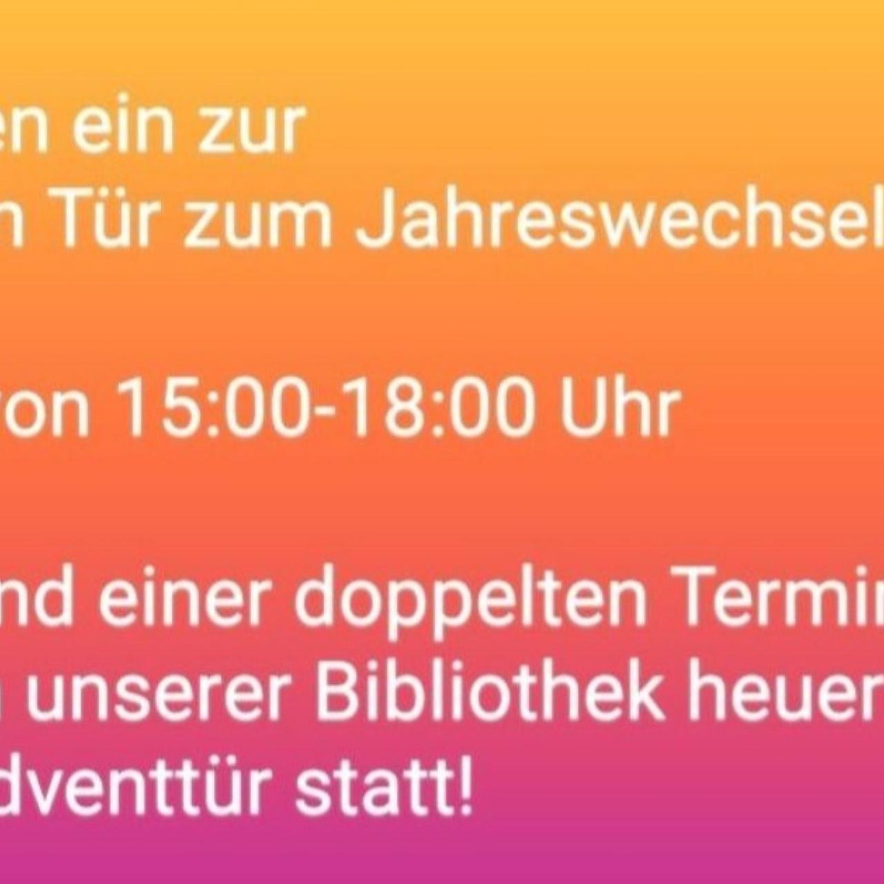 Offene Tür zum Jahreswechsel 